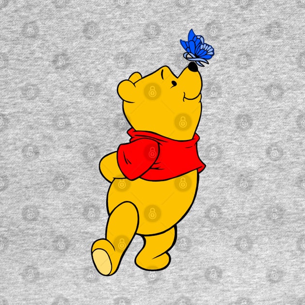 Yellow Bear with Awareness Ribbon Butterfly (Blue) by CaitlynConnor